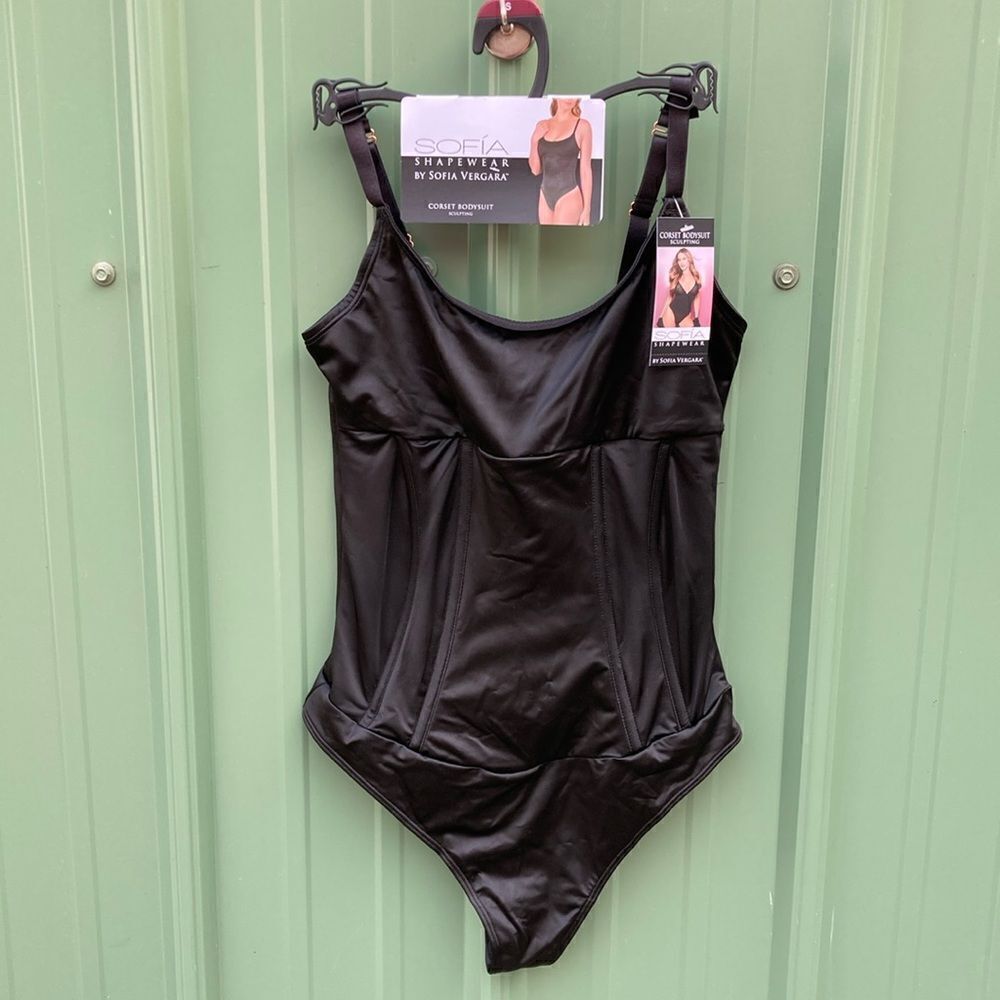 Women's Satin Sculpting Shapewear Corset Bodysuit Size S